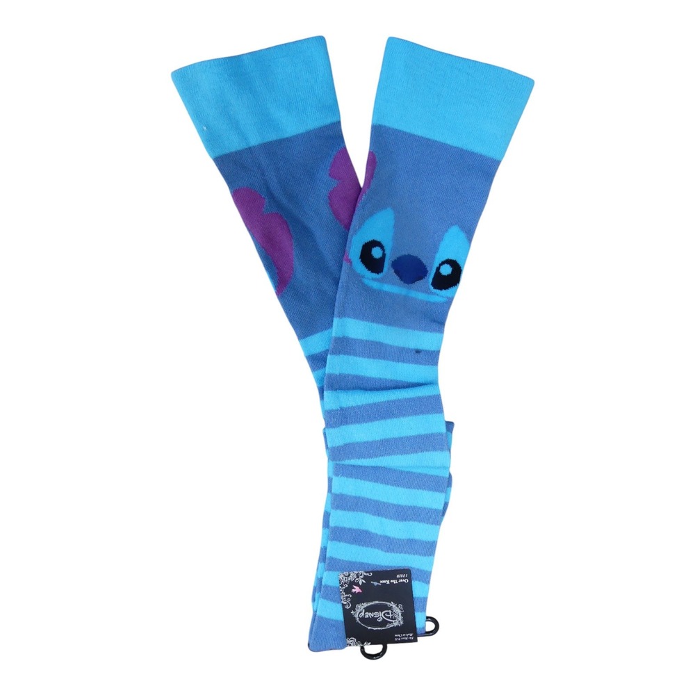 Disney Stitch Over The Knee Socks Womens 9-11 Blue NWT Striped Character S0069